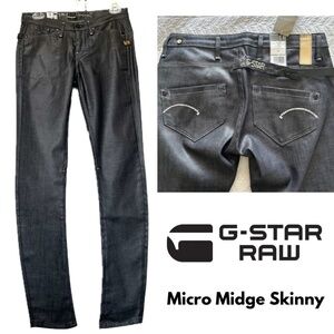 NWT G-Star RAW Micro Midge Skinny Jeans in Grey Comfort Glass Denim Size W27/L32